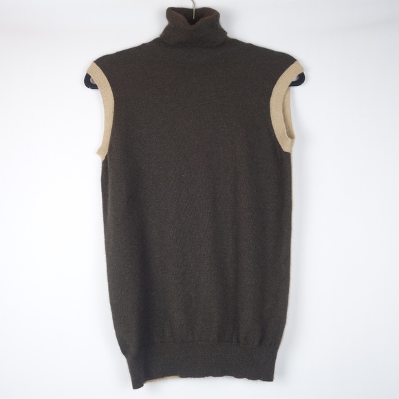 MaxMara Wool & Angora Rabbit Hair Turtleneck Sleeveless Sweater Vest, Sz Medium - Picture 1 of 6